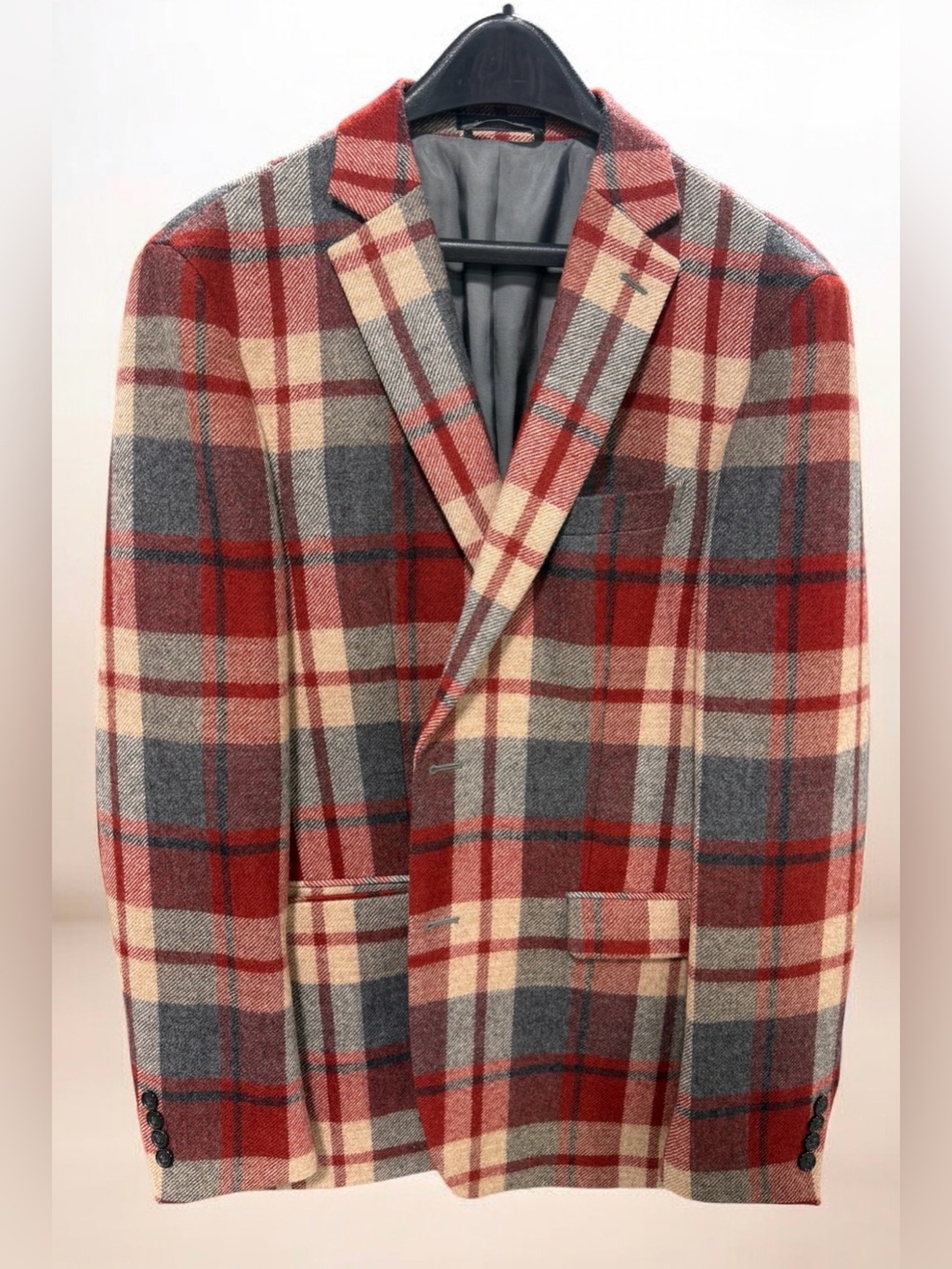 RARE! Lauren Ralph Lauren 100% Wool Tartan Plaid 2 Button Sport Jacket